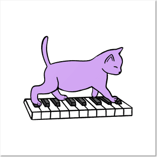 Cat Playing Piano Posters and Art